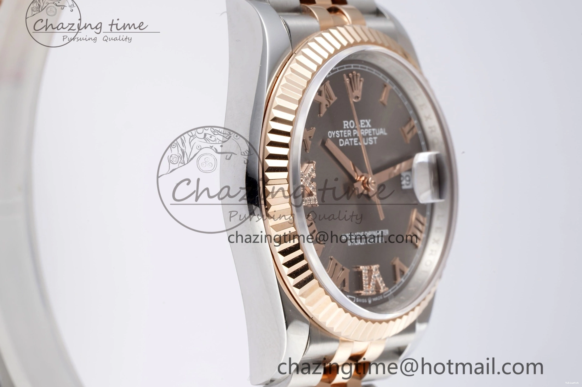 Gray Markers Bracelet Dial 126231 RG 36 DateJust JDF Plated Jubilee 904L RG Steel Roman V2 SS on 1218